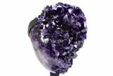 Amethyst Geode With Metal Stand - Uruguay #306861-1